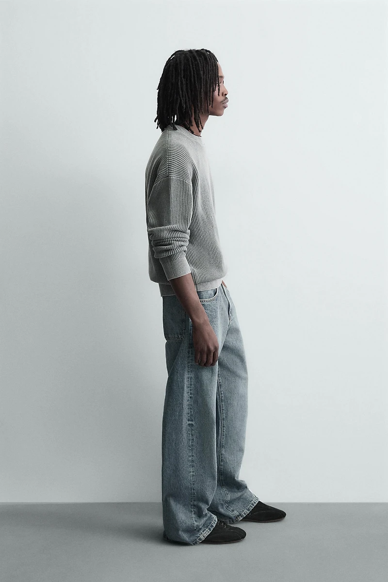 WASHED RIBBED TEXTURED JUMPER