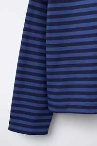 STRIPED EMBROIDERED HEART T-SHIRT