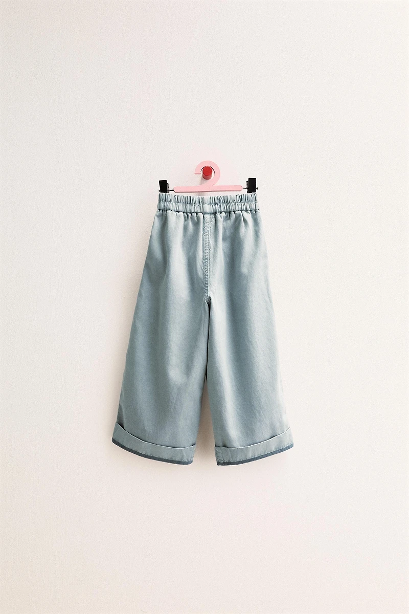 ZARA TIMELESS - PANTALON AVEC LIN BAS CONTRASTÉ