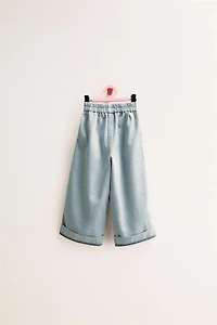 ZARA TIMELESS - PANTALON AVEC LIN BAS CONTRASTÉ