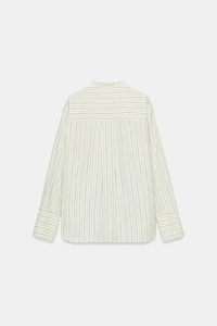 STRIPED MANDARIN COLLAR SHIRT ZW COLLECTION