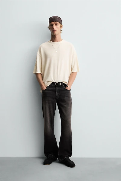 KNIT WASHED PRINT T-SHIRT