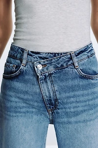 JEAN Z.09 DROIT CHEVILLE TAILLE HAUTE CEINTURE CROISÉE