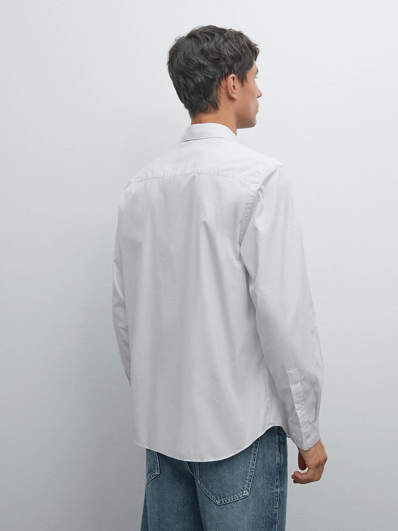 Regular fit micro-striped shirt