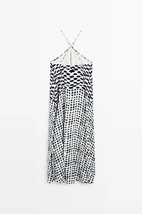 Printed flared midi dress