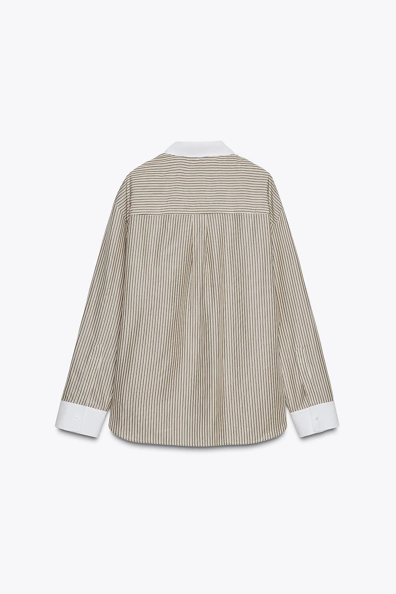 ZW COLLECTION CONTRAST STRIPED SHIRT