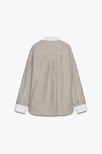 ZW COLLECTION CONTRAST STRIPED SHIRT