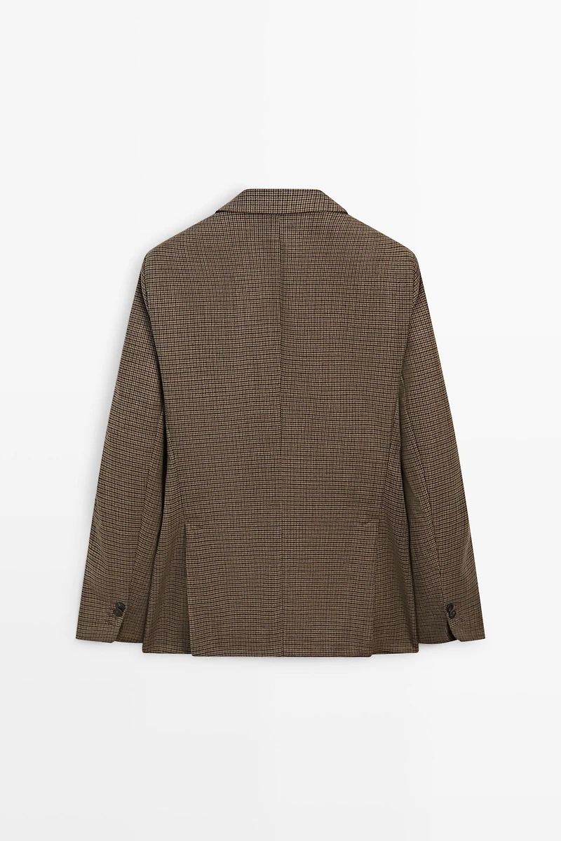 100% wool houndstooth blazer