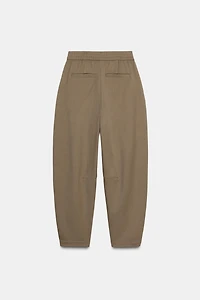 PANTALON CAROTTE À TAILLE ÉLASTIQUE
