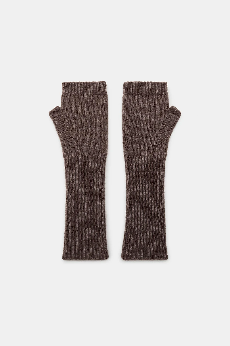 LONG KNIT MITTENS