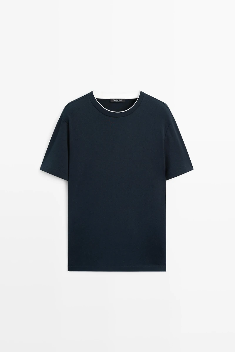 T-shirt double col 100 % coton