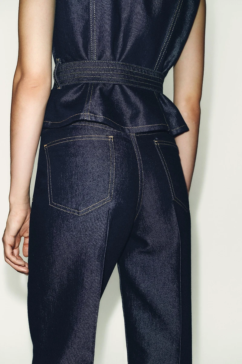 Z1975 STRAIGHT LEG MID-RISE CREASED JEANS