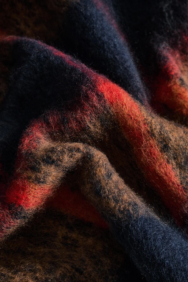 SOFT CHECK BLANKET WITH FRINGING