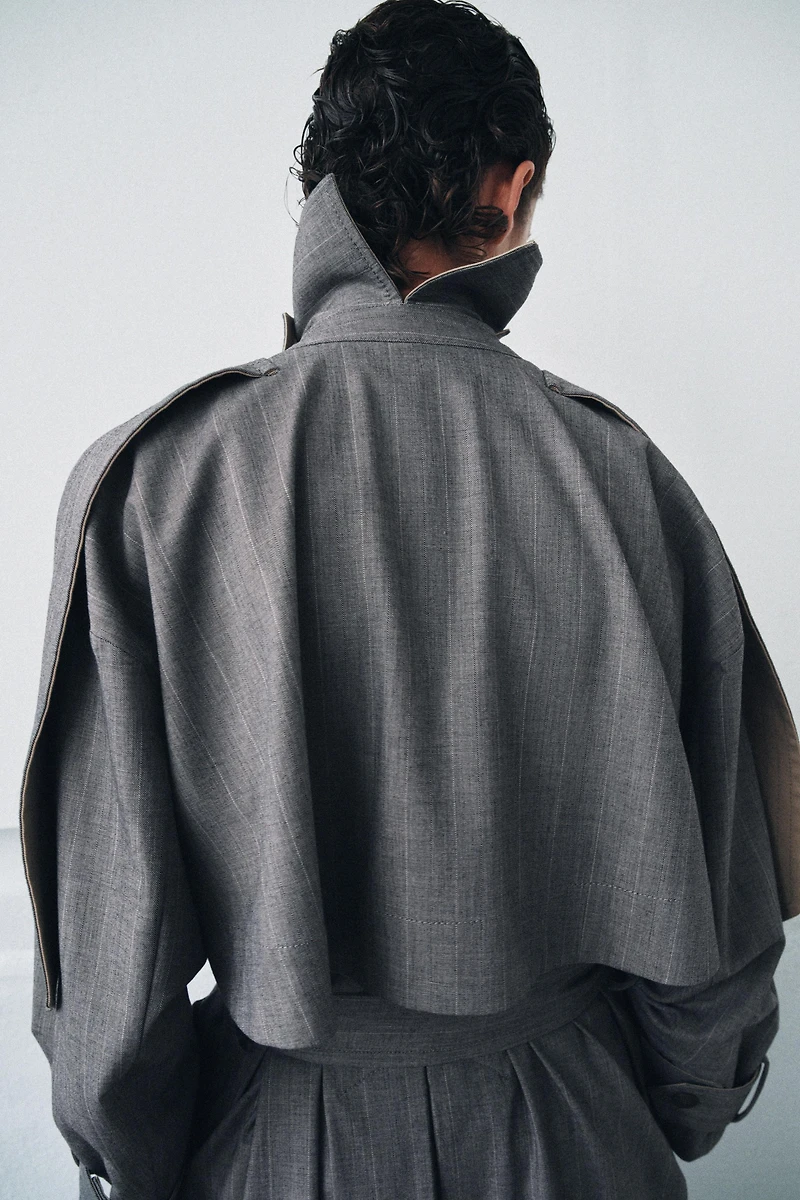 COMBINED PLAID TRENCH COAT ZW COLLECTION LIMITED EDITION