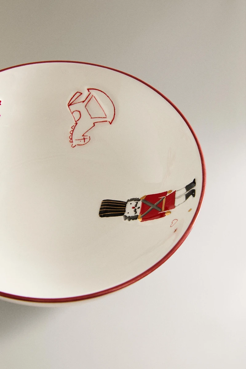 CHILDREN'S STONEWARE CHRISTMAS BOWL