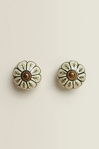 SET OF CERAMIC FLOWER KNOBS (SET OF 2
