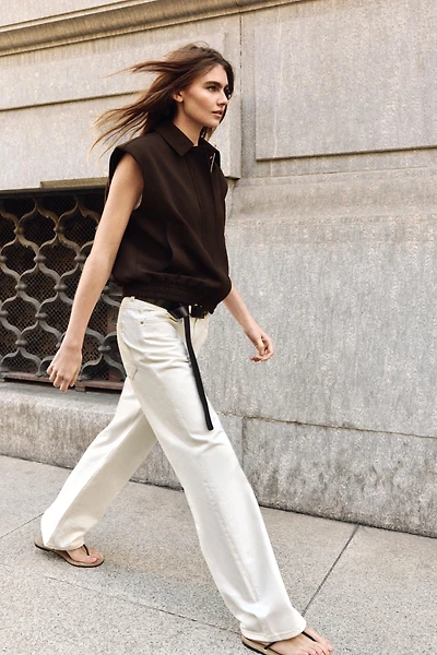 ELASTIC HEM SHOULDER PAD VEST