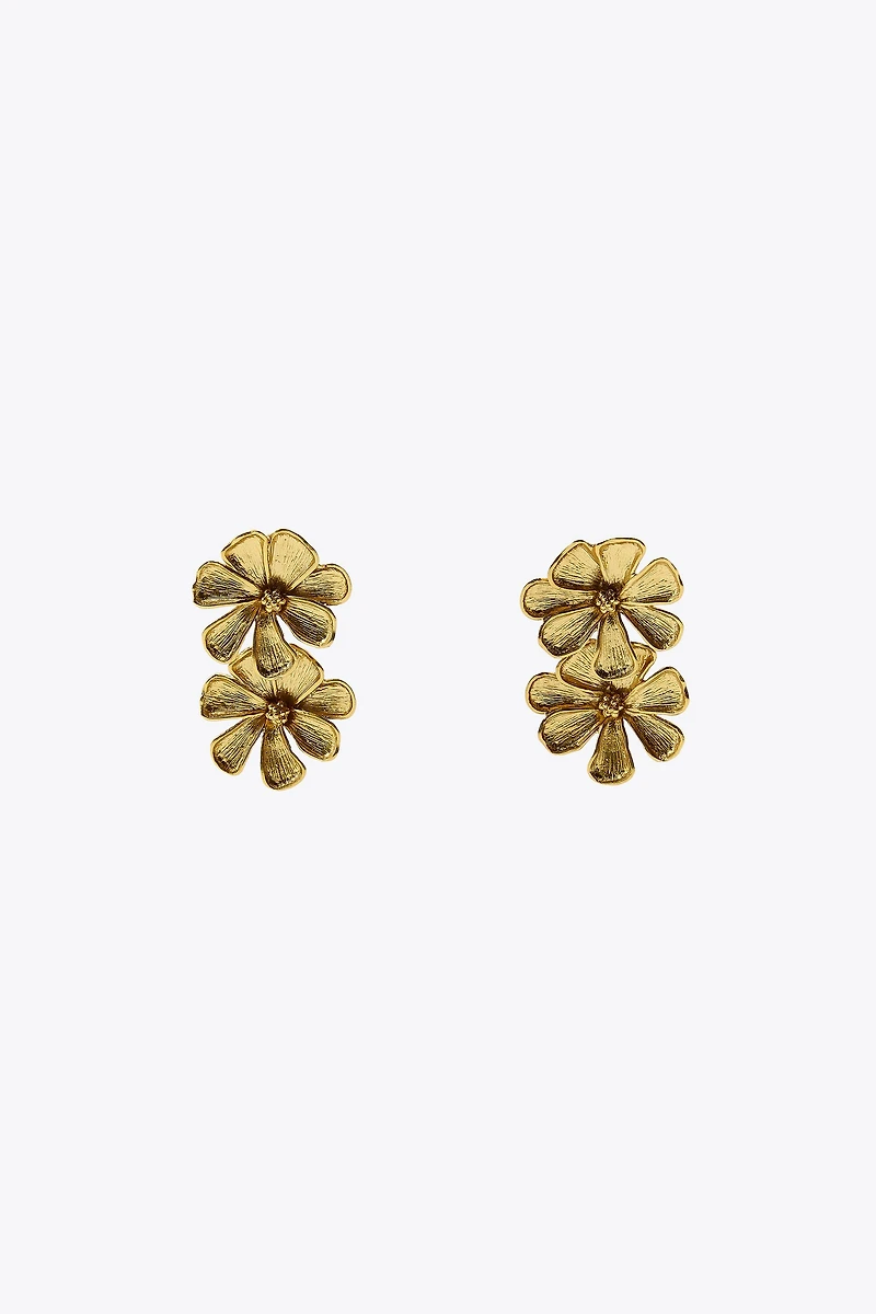 METAL FLOWER EARRINGS
