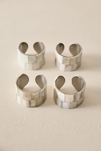 SET OF MOTHER-OF-PEARL NAPKIN RINGS (SET OF 4)
