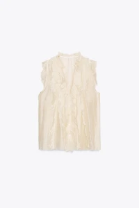 SEMI-SHEER RUFFLED TOP