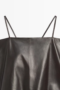Nappa leather strappy top with back detail