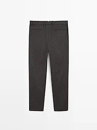 Pantalon en sergé de laine mélangée