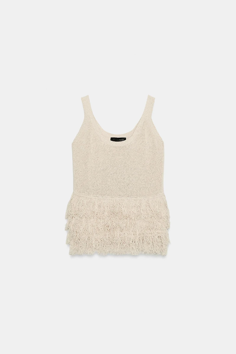 FRINGED KNIT TOP