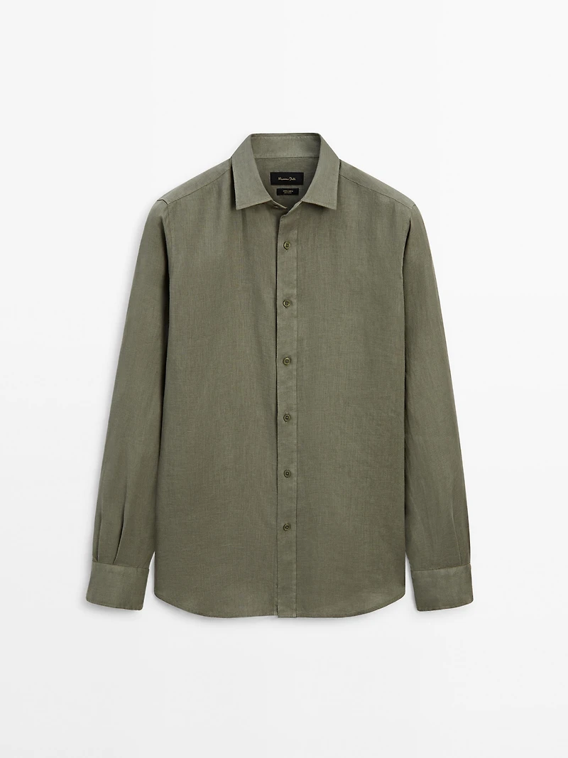 Regular fit 100% linen shirt