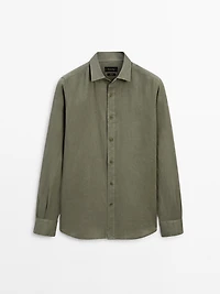 Regular fit 100% linen shirt