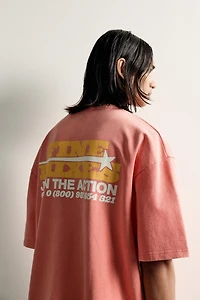 WASHED PRINTED TEXT SWEATSHIRT