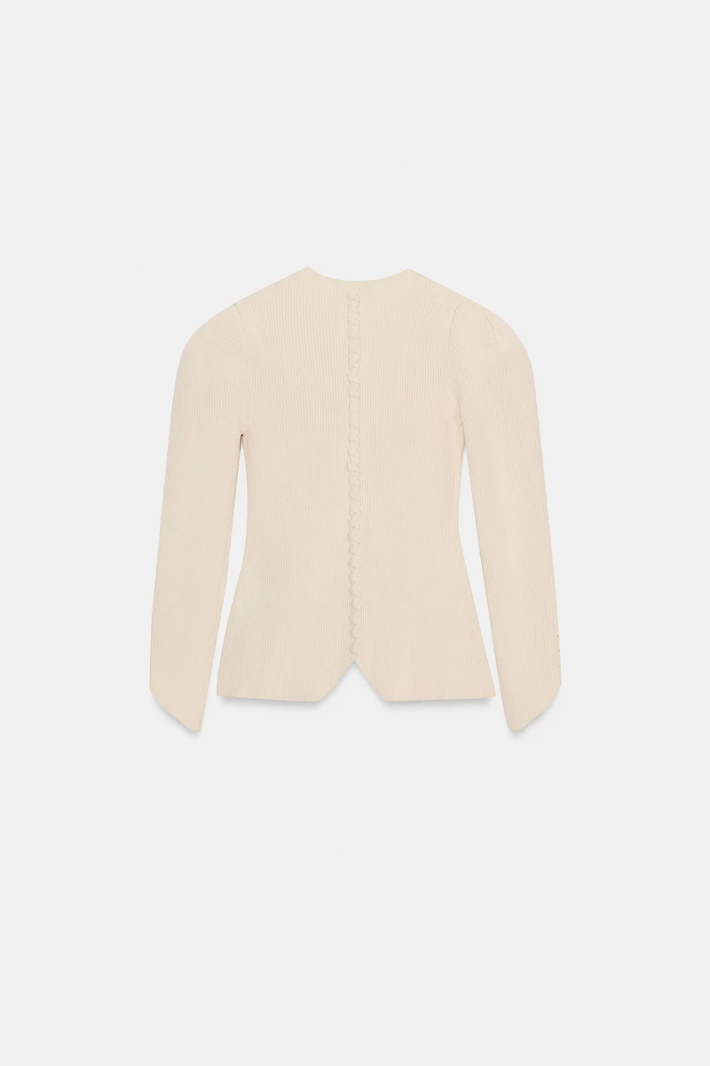 CARDIGAN WITH PUFF SLEEVES
