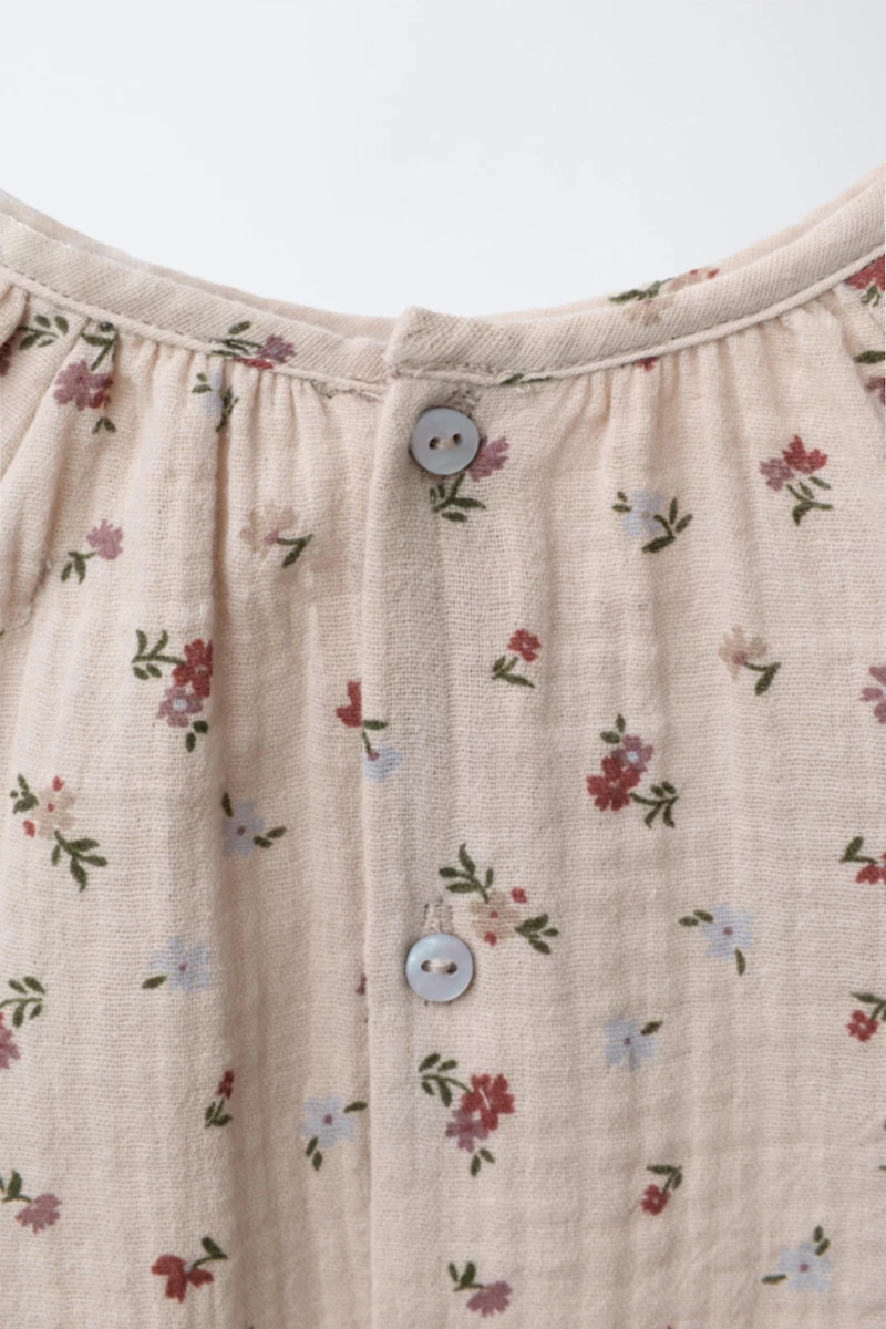CHEMISE EN GAZE DE COTTON À FLEURS