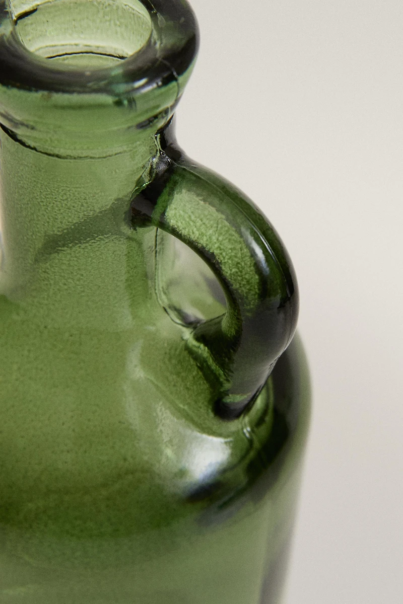 GLASS CRUET WITH CORK STOPPER