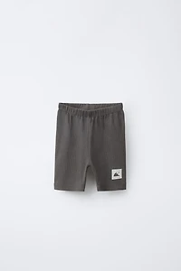RIB CYCLING SHORTS WITH LABEL