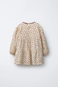 FLORAL TEXTURED PANEL DRESS