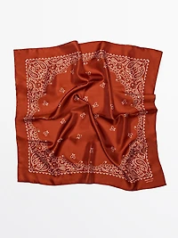 Paisley print 100% silk bandana