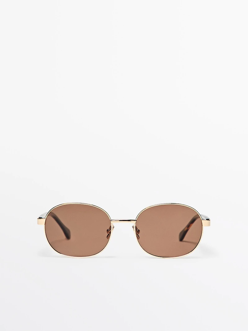 Round metal sunglasses - tortoiseshell effect