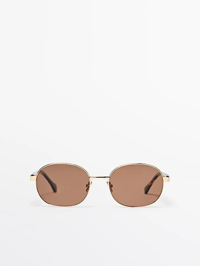 Round metal sunglasses - tortoiseshell effect