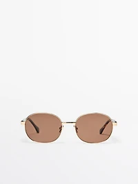 Round metal sunglasses - tortoiseshell effect