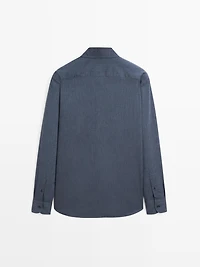 Chemise slim chinée en twill