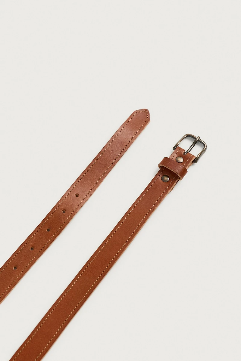 VINTAGE EFFECT LEATHER BELT