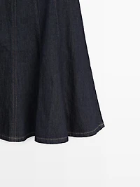 Jupe midi denim à godets