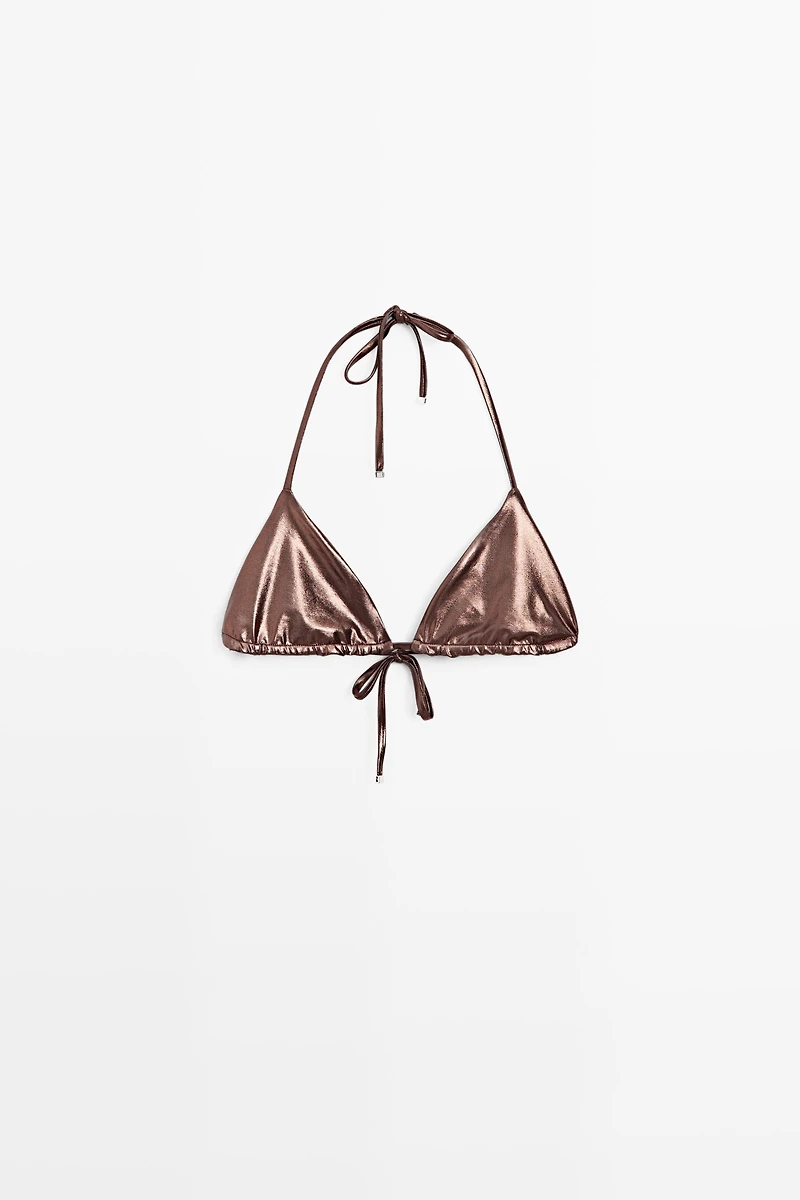 Metallic triangle bikini set