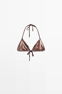 Metallic triangle bikini set