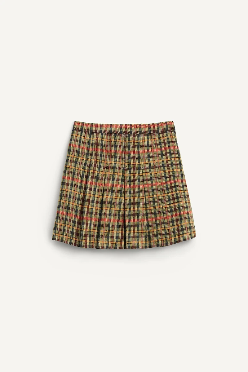HOUNDSTOOTH WOOL BLEND SKIRT LIMITED EDITION