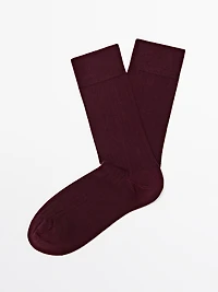Chaussettes côtelées en coton mélangé