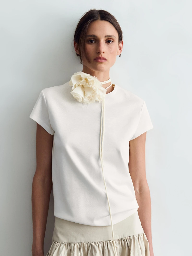 T-shirt à manches courtes 100 % coton mercerisé