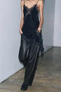 BALLOON FAUX LEATHER PANTS ZW COLLECTION