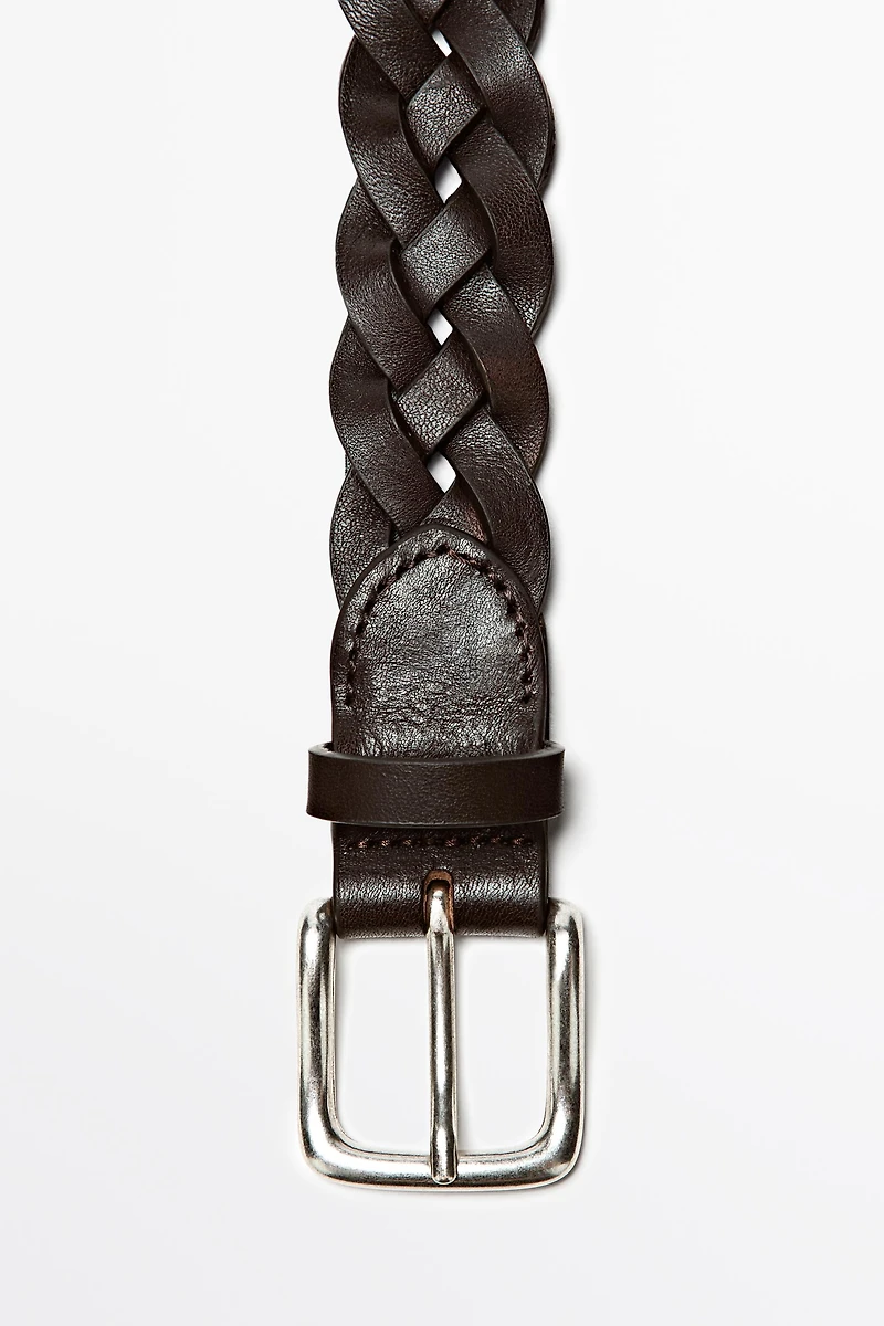 Braided nappa leather belt