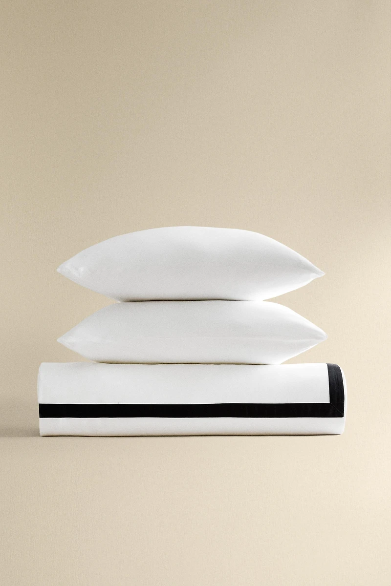 BORDERED SATEEN DUVET COVER